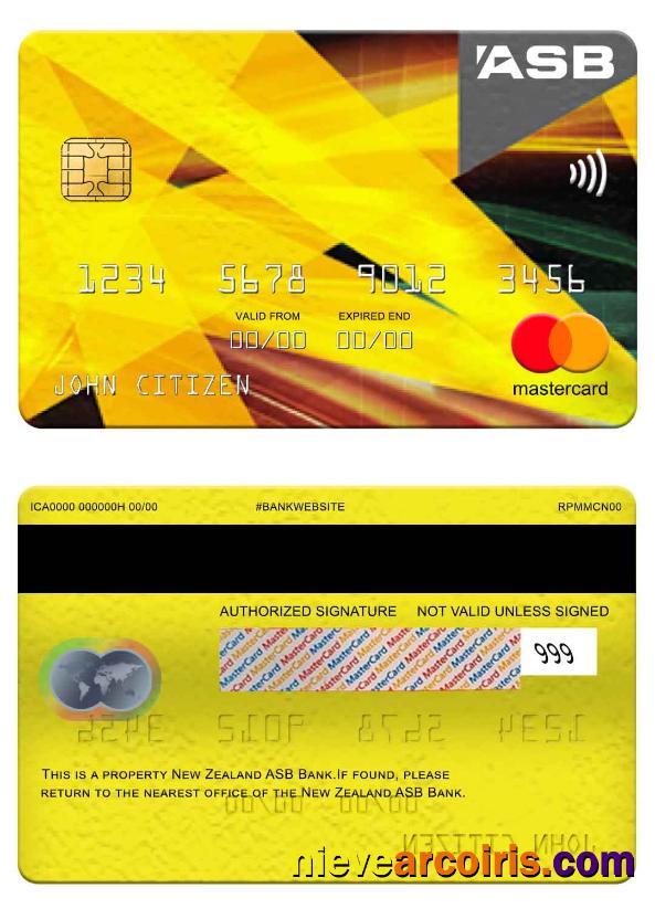 New Zealand ASB Bank mastercard 